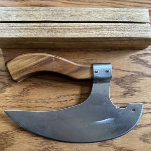 Viking Pizza Axe with handcrafted display/storage cradle